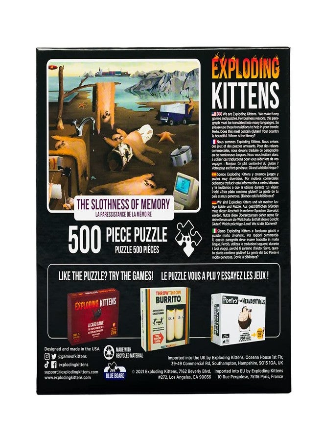 Exploding Kittens Slothness of Memory Jigsaw Puzzle by Exploding Kittens - 500 Pieces, Ideal for Adults, Teens, and Kids - A Funny and Artistic Sloth-Themed Puzzle - Image 2